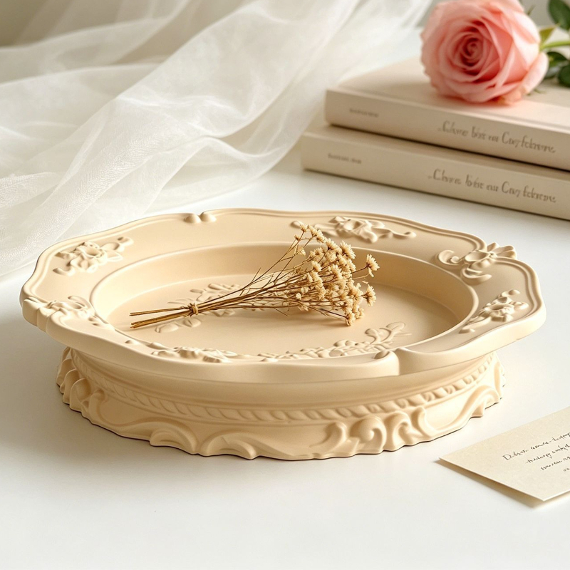 Coaster Mold Round - Molde de Silicone Elegante Vintage Barroco