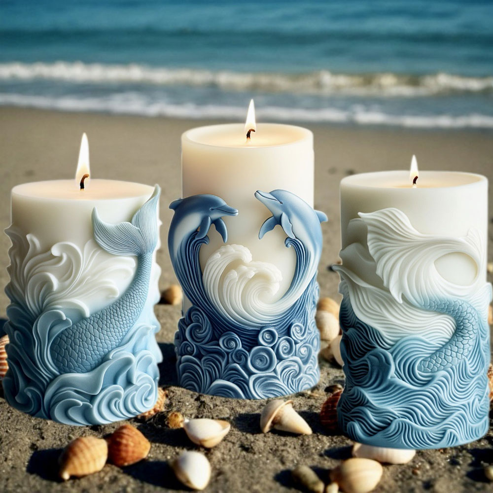 Resin Ocean Wave Mold - Molde de vela de silicone com