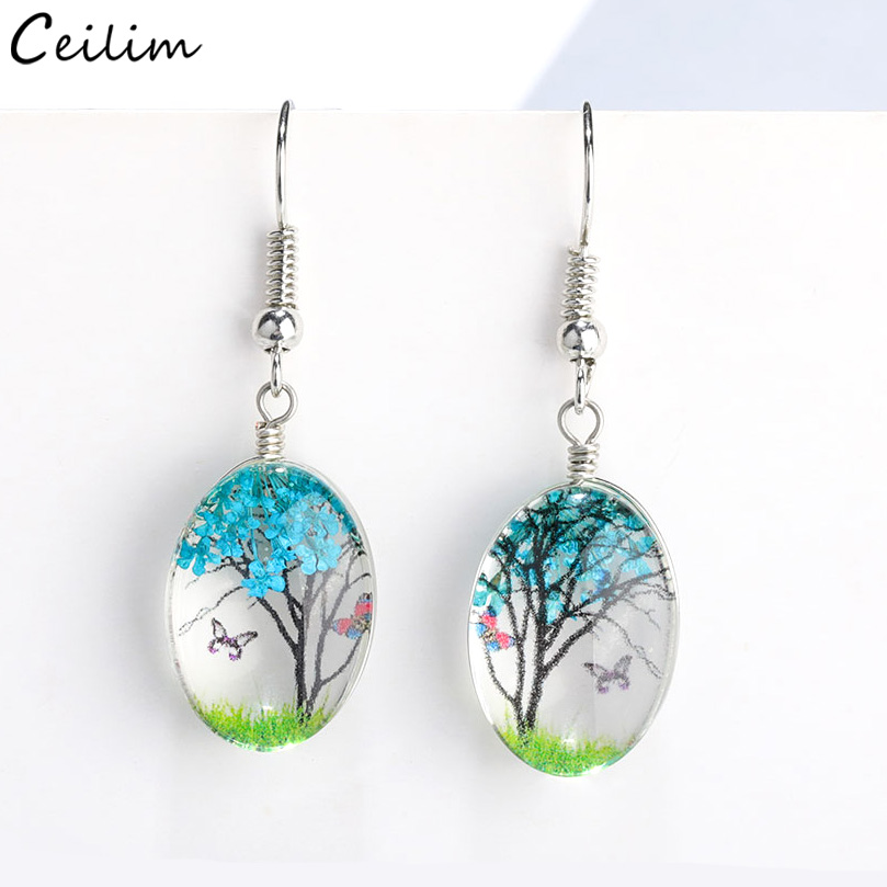 Dried Flower Bulk - Brinco Dangle de flores secas para