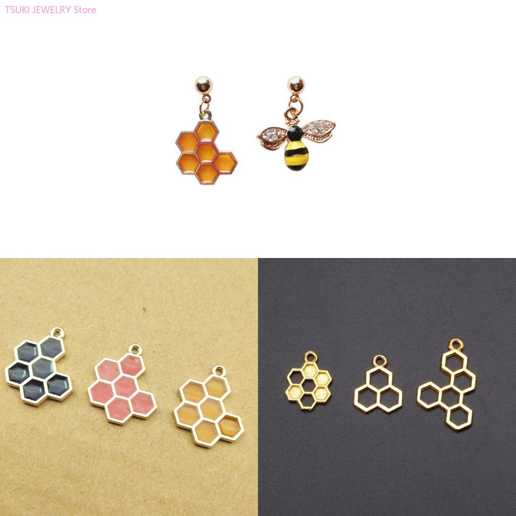 Bezels Set Pendant - 62ke 10x/conjunto pingente favo dourado, moldura