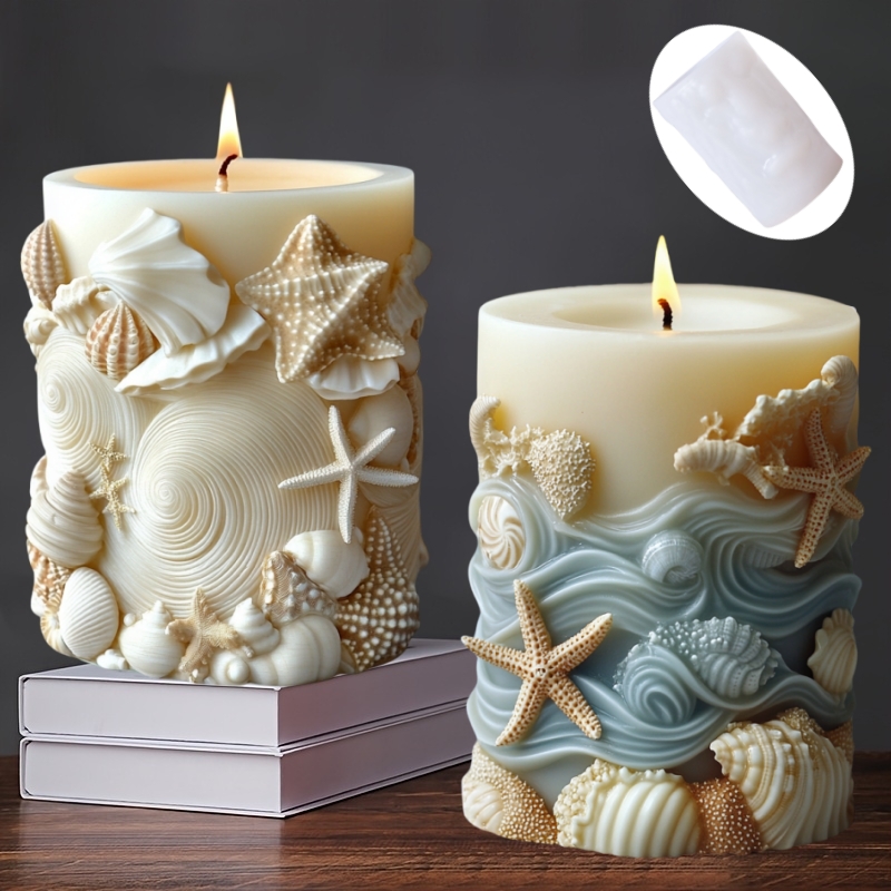 Resin Ocean Wave Mold - Diy estilo oceano alívio vela cilíndrica
