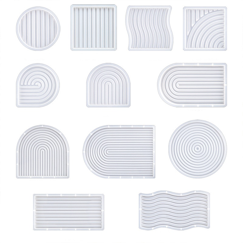 Silicone Mold Tray - Diy listrado onda bandeja molde para