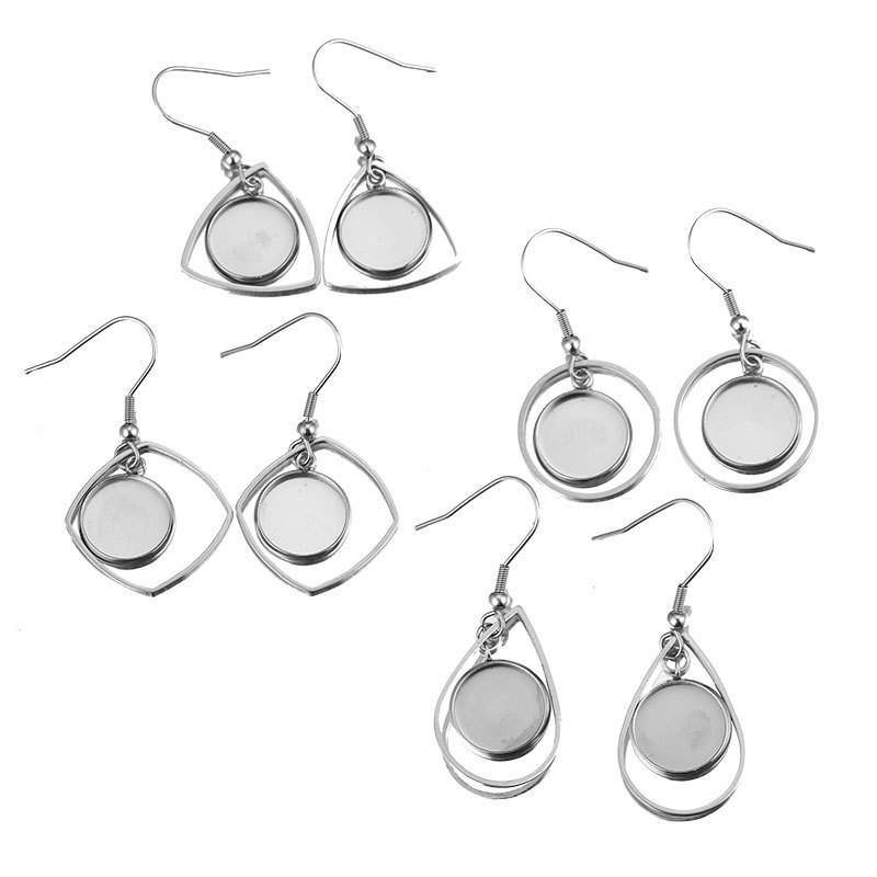 Bezels Set Pendant - 10 peças bandeja de aço inoxidável
