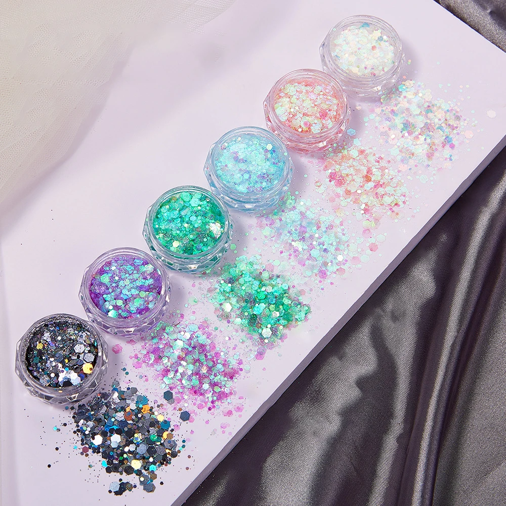 6 cores/conjunto de lantejoula - Resin Glitter Pack avaliação e preço