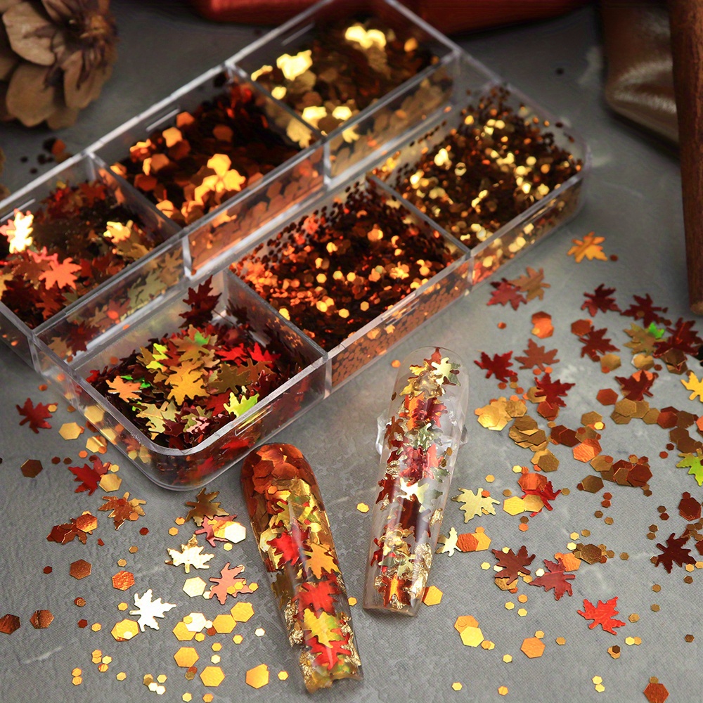 6 Grades de Glitter para Unhas - Gold Foil Flakes avaliação e preço