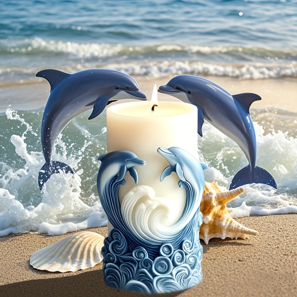 Molde de vela de silicone com  - Resin Ocean Wave Mold avaliação e preço