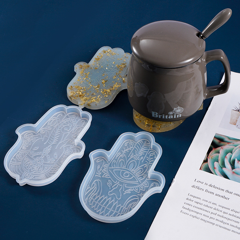1 pçs diy coaster mão de fátim - Silicone Mold Tray avaliação e preço