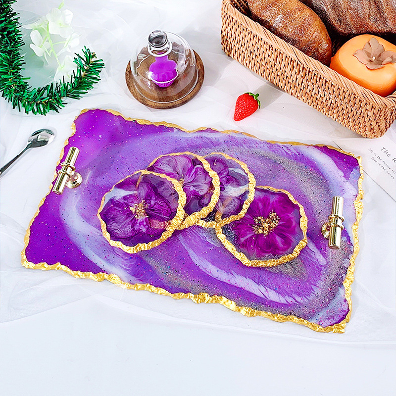 Dm413 drusy coaster resina mol - Serving Tray Mold avaliação e preço