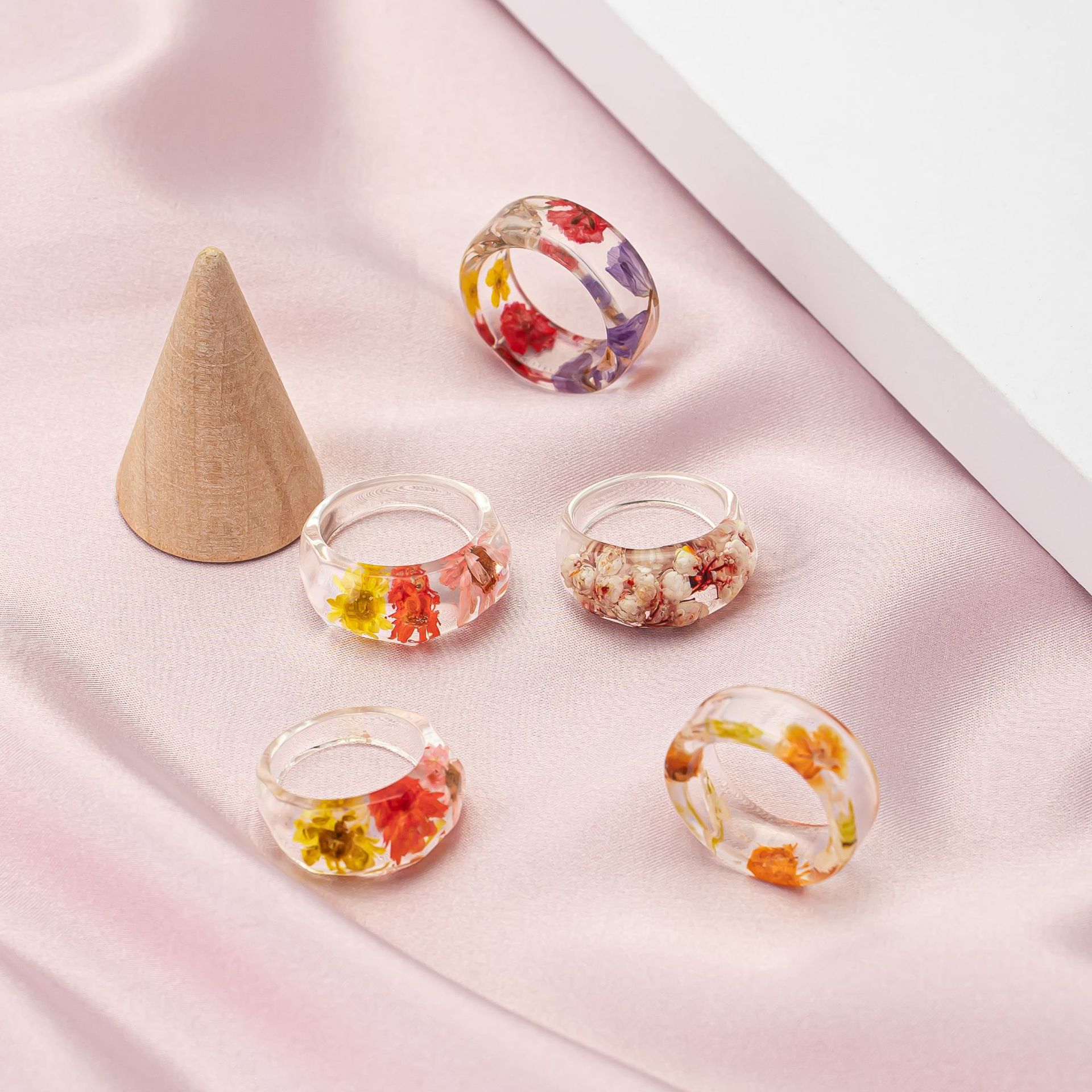 Anel Feminino de Acrílico Retr - Dried Flower Bulk avaliação e preço