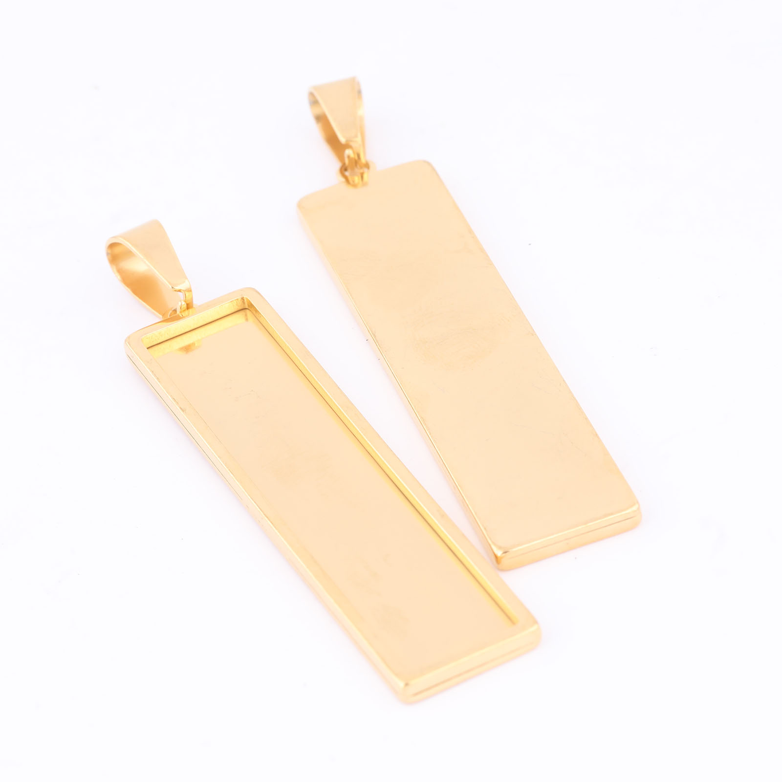 Aço inoxidável Banhado a Ouro  - Bezels Set Pendant avaliação e preço