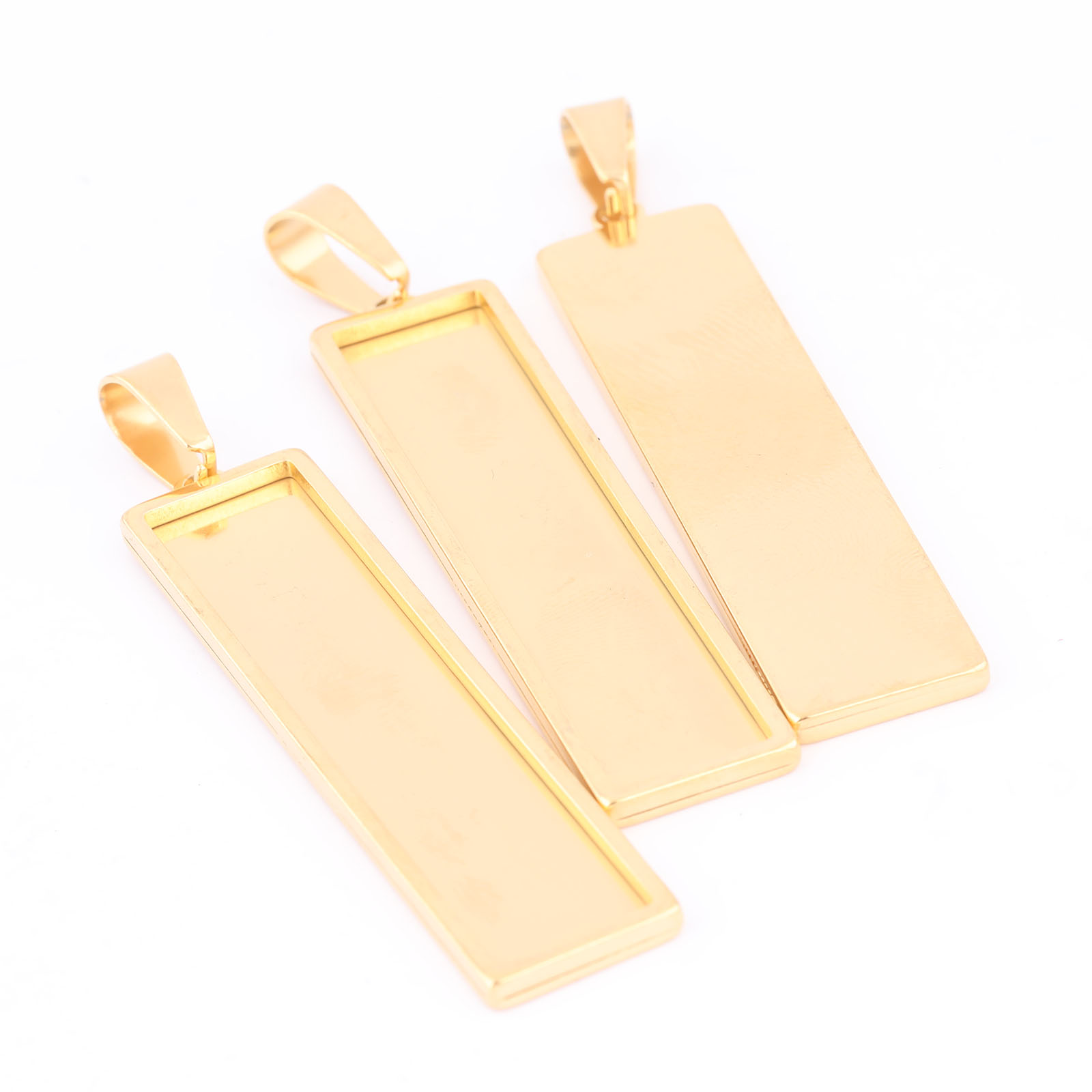 Aço inoxidável Banhado a Ouro  - Bezels Set Pendant avaliação e preço