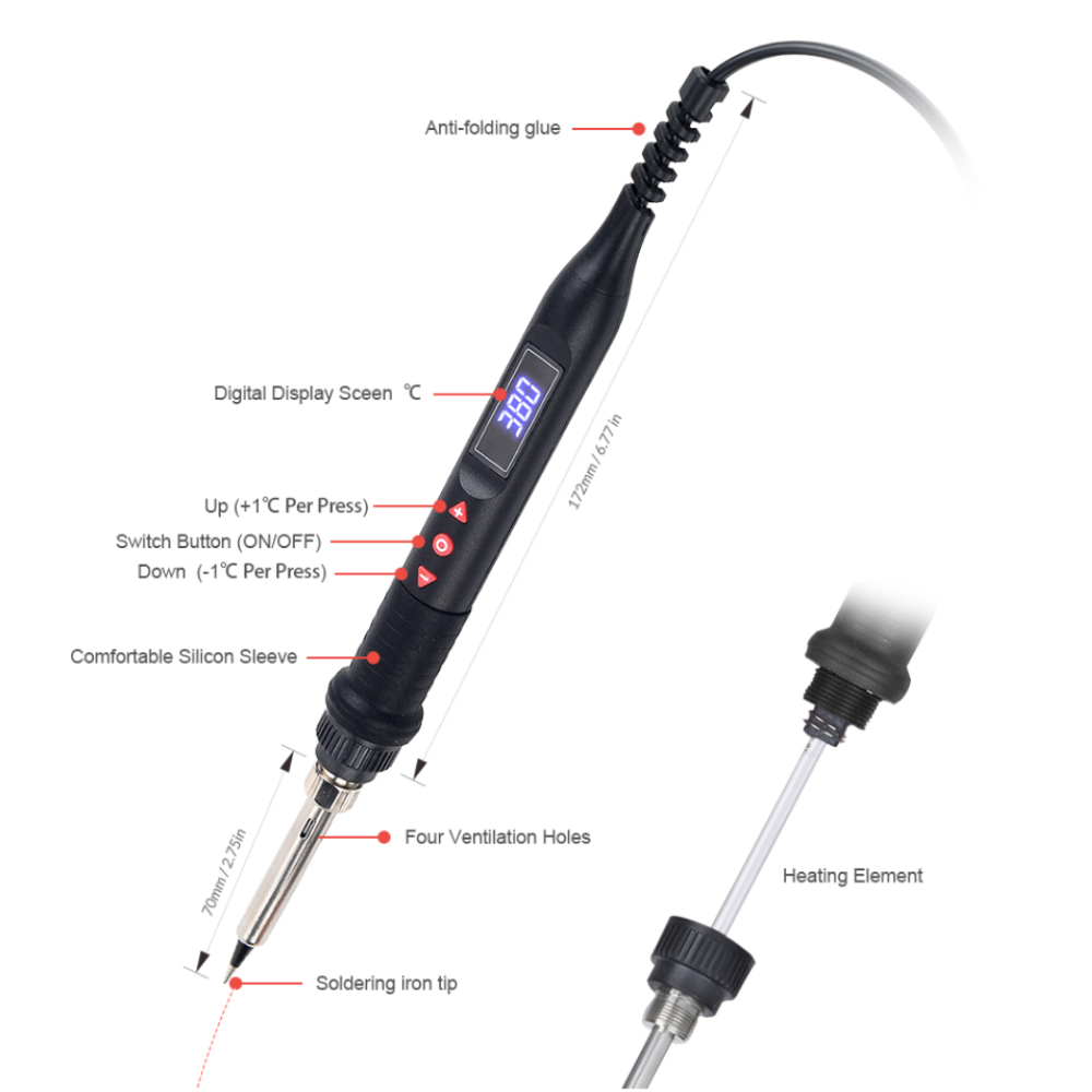 JCD-750W Micro Heat Gun, retra - Heat Gun Small avaliação e preço