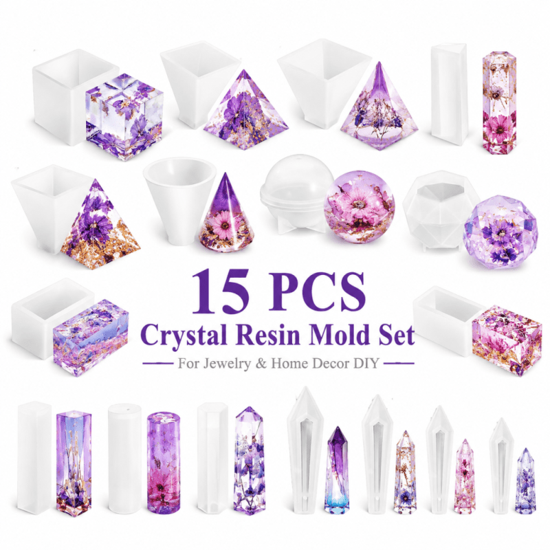 Conjunto de 15 Moldes de Silic - Resin Jewelry Kit avaliação e preço