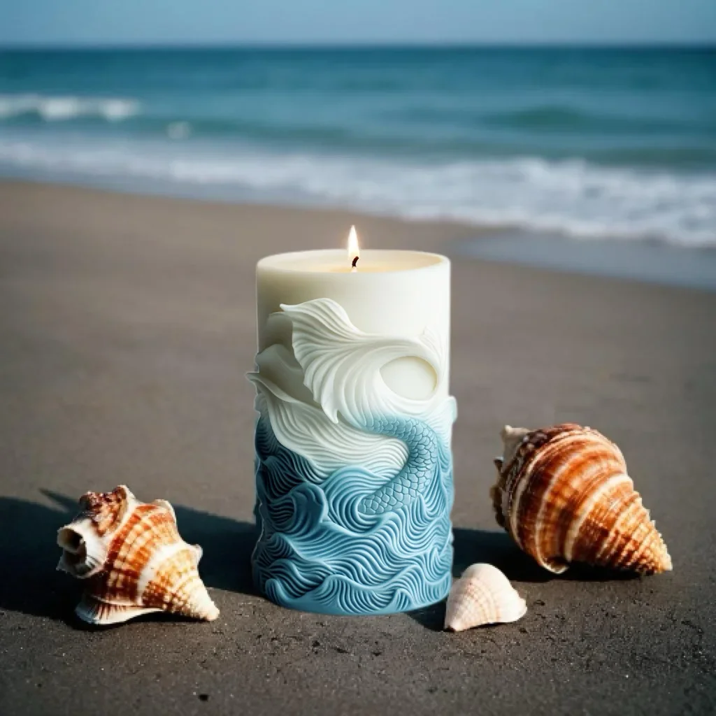 Diy oceano onda espuma vela ci - Resin Ocean Wave Mold avaliação e preço