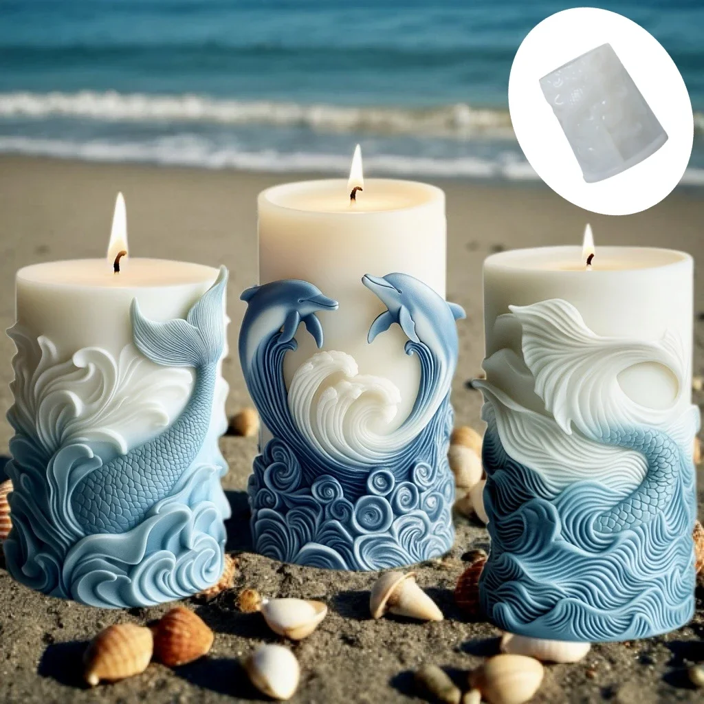 Diy oceano onda espuma vela ci - Resin Ocean Wave Mold avaliação e preço