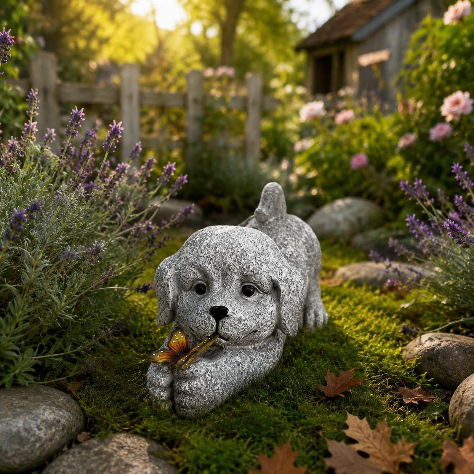 Estátua de Cão Solar em Resina - Resin Crafts avaliação e preço