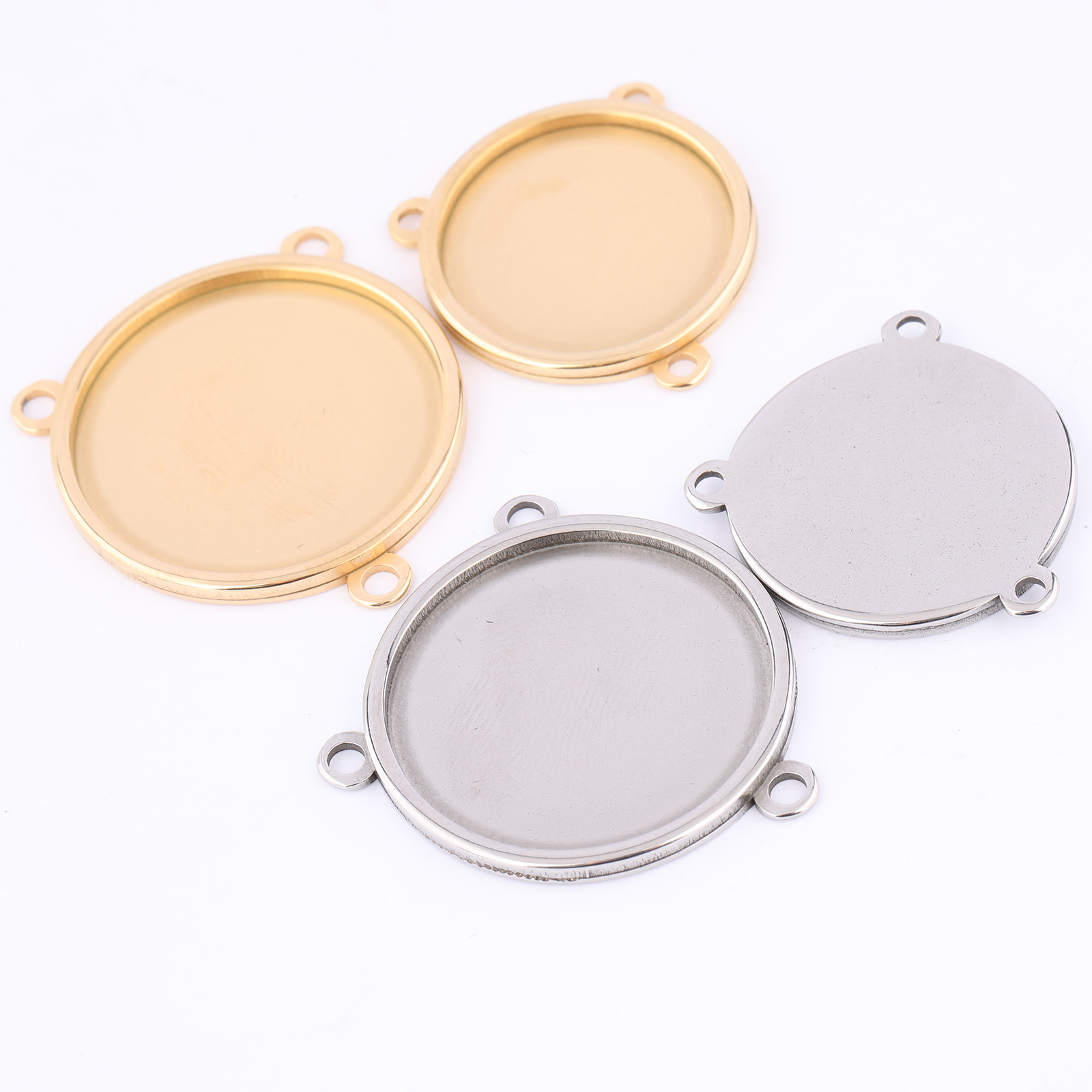 5 peças de aço inoxidável banh - Bezels Set Pendant avaliação e preço